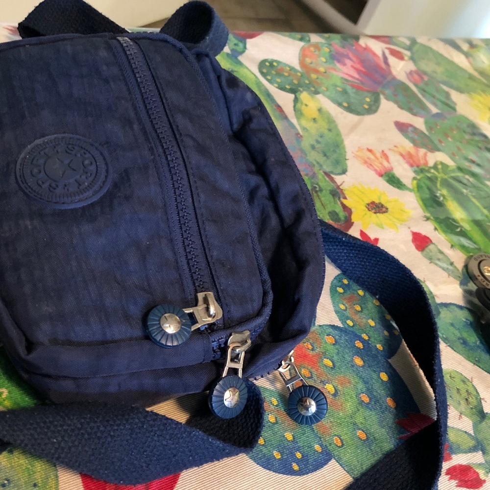 Kipling Navy Small Crossbody Bag with Front Zips